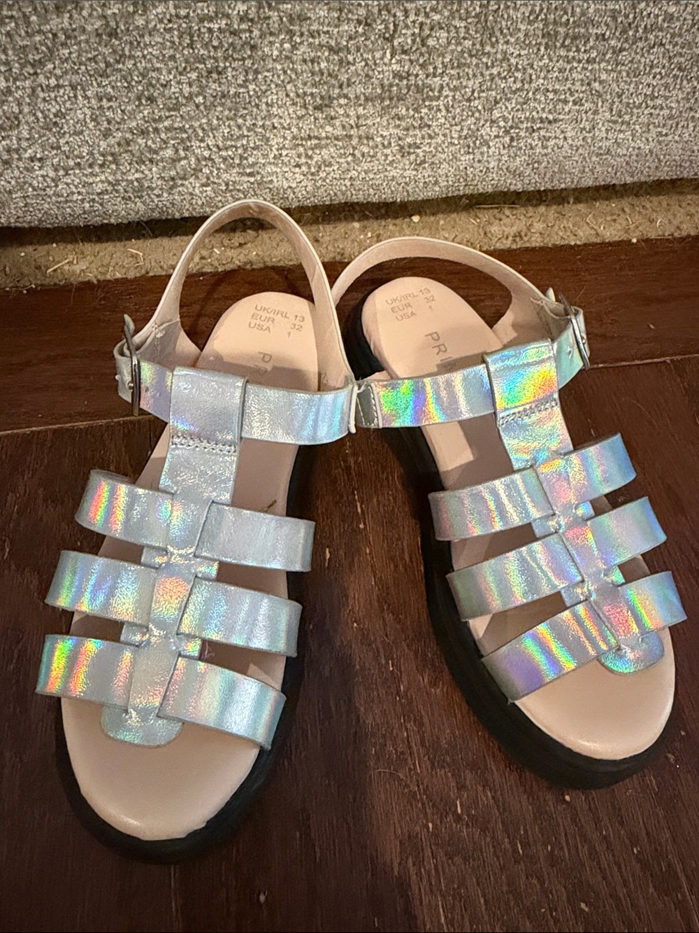 Primark Kids Holographic Strappy Sandals - Iridescent